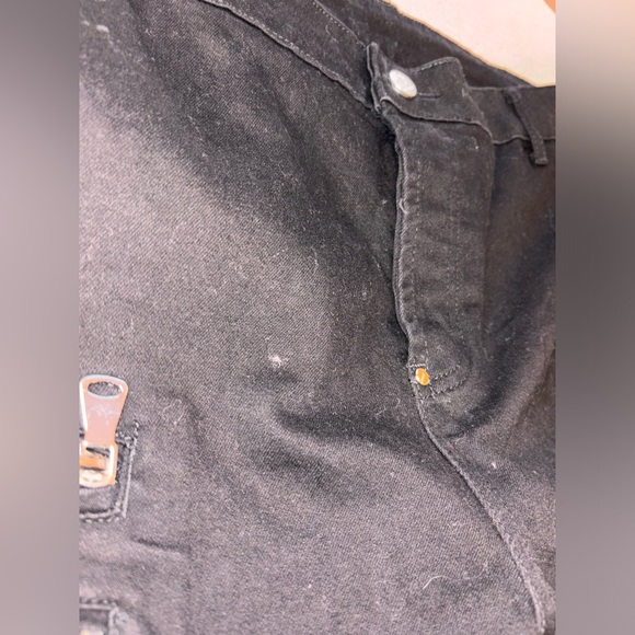 COPY - Black multi zippered nwot 38x32 means baggy zip ankle la flare Japanese … - Picture 15 of 16